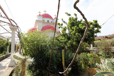 以色列加利海沿岸十二位使者大教堂希腊神庙图片