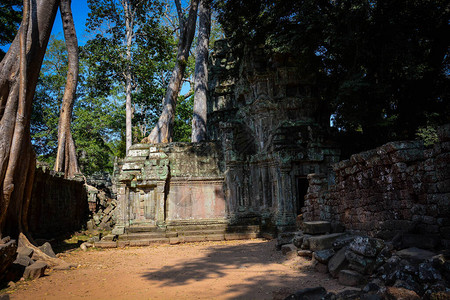 有废墟的老佛教寺庙吴哥窟柬埔寨图片