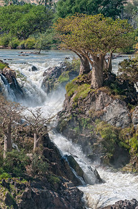 Kunene河的Epupa瀑布的一部分图片