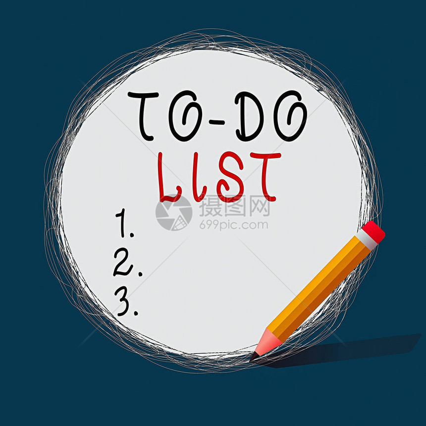 概念手写显示待办事项列表概念意思是根据优先级完成和组织的任务列表使用铅笔白色图片