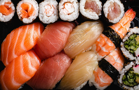 寿司套餐送达寿司品种背景图片