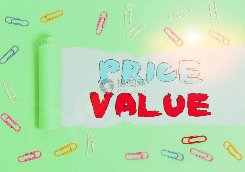 显示价格值的概念手写概念意味着产品的价格基于客户图片