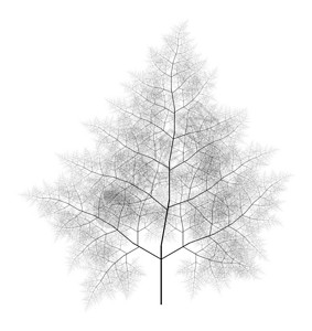 平板计算机生成自模拟L系统分支树形分枝图片
