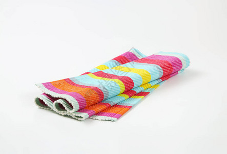彩色条纹罗编织棉餐背景图片