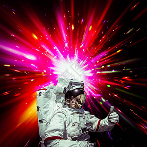 太空人和超音速跳跃背景图片