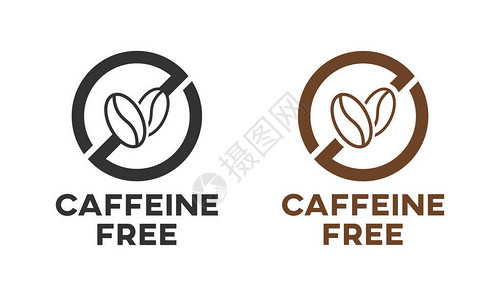 无咖啡因图标符号孤立的咖图片