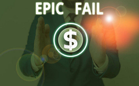 EpicFail的写作说明商业概念是一个令人惊叹的尴尬错误图片