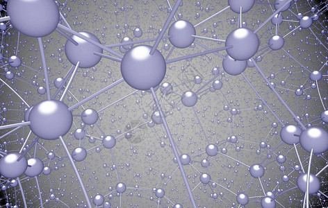 高分子聚合物3D分形渲染分子原晶体结构设计图片