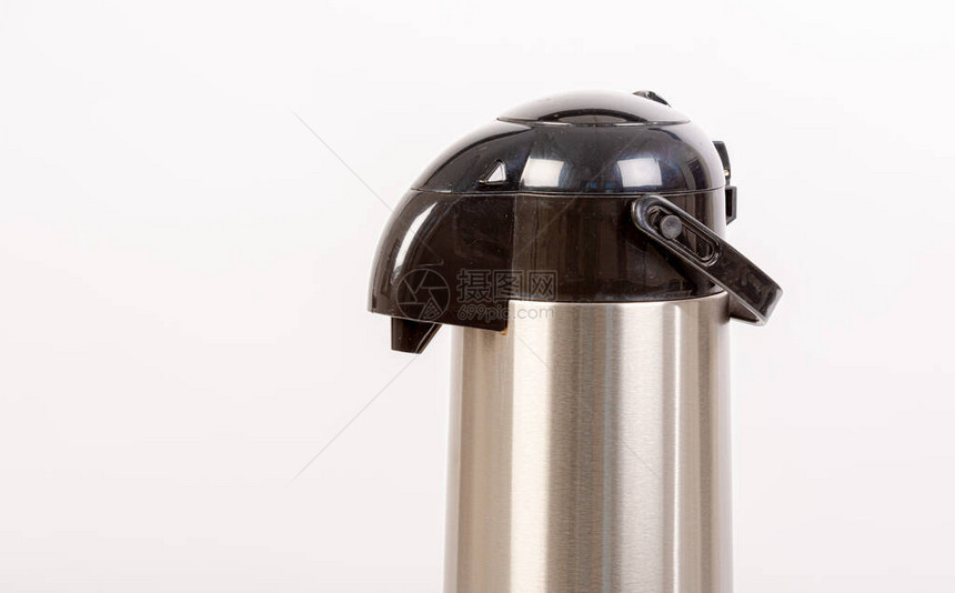 黑和金属隔热泵锅供咖啡或图片