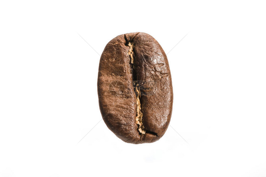 白底孤立的烤咖啡豆以图片