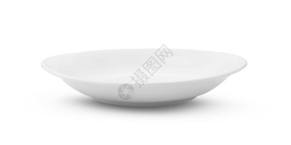 白色背景上孤立的空白色陶瓷碗图片