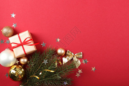 圣诞或新年附件最佳视图假日礼品背景文字位置f图片