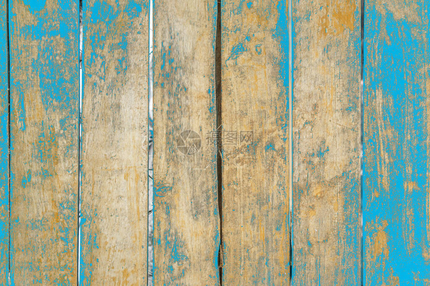 老垃圾木板纹理背景复古蓝色木板墙古董彩绘风化剥皮台蓝色褪漆木纹理木质背景图片