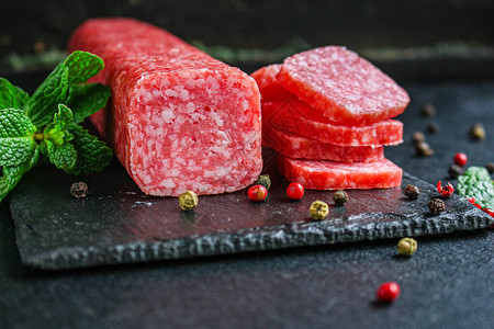 salami肉制品香肠菜单概念背景图片