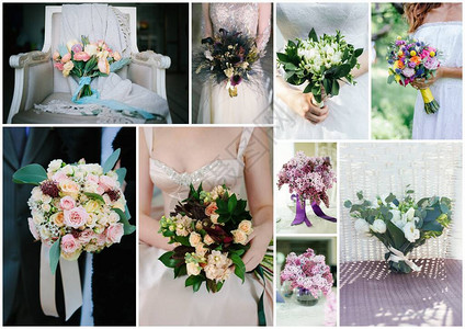 婚礼花束拼贴来自仪式的婚礼鲜花图片