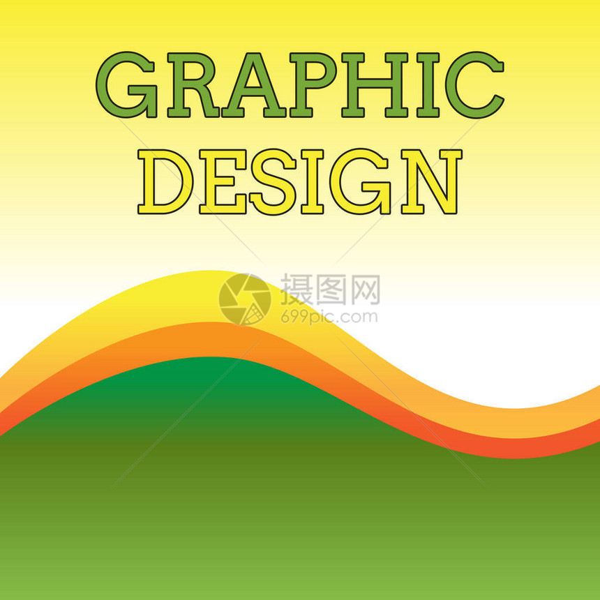 显示图形设计的文本符号商业照片展示在广告中结合文本和图片的艺术或技巧波浪抽象设计三色调背景与图片