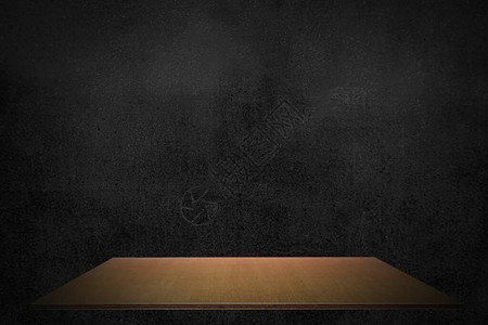 黑墙产品背景的空木板架图片
