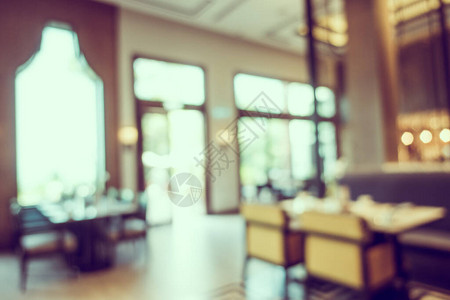 抽象模糊的自助早餐厅和酒店内部咖啡厅图片
