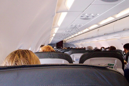 从座位上看飞机客舱图片