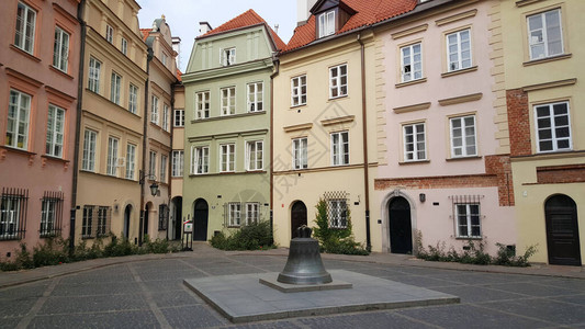 波兰华沙的许愿钟背景图片