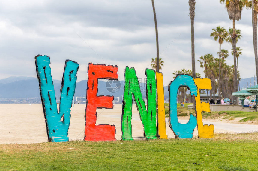 威尼斯标志在加利福尼亚州洛杉矶的威尼斯上威尼斯是洛杉矶县最受欢图片