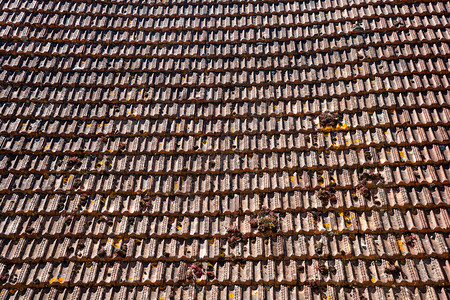 一大堆法国古老的屋顶瓷砖全板建筑背景图片