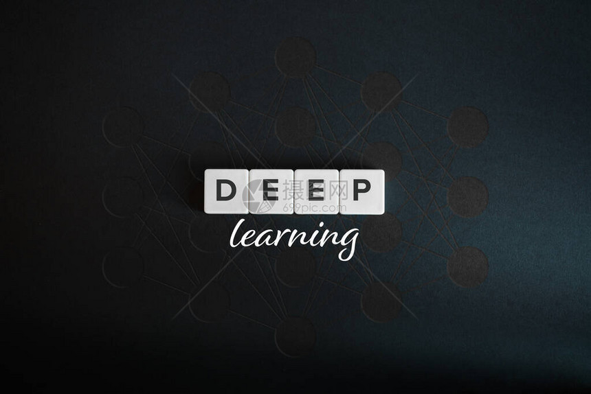 深层学习机器学习和人工智能AI概念暗底背景的封条字母和弯曲字图片