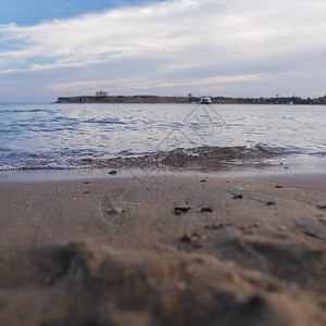 沙滩热带海岸的模糊布基背景纹图片