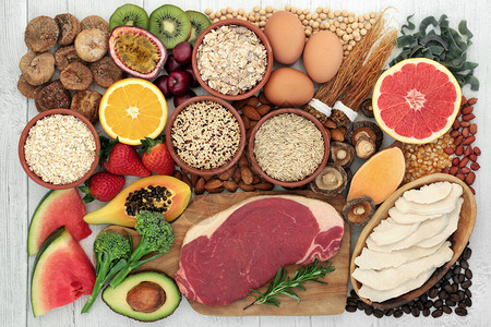适合健身的高能量健康食品背景图片