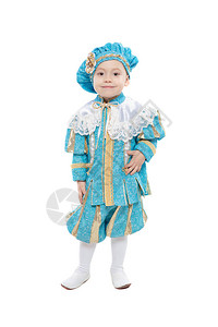 小可爱男孩在工作室装扮穿着王子服装图片