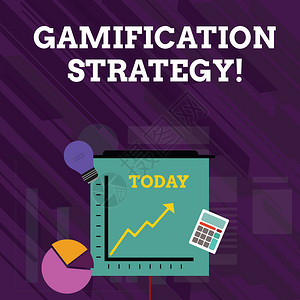 概念手写显示游戏化策略概念意义使用奖励激整合游戏机制投资图标的饼图和折线背景图片