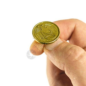 手指上的金欧分抛硬币正面或反面游戏图片