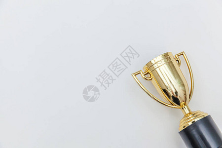 简单平坦的固定设计优胜者或冠军金奖杯图片
