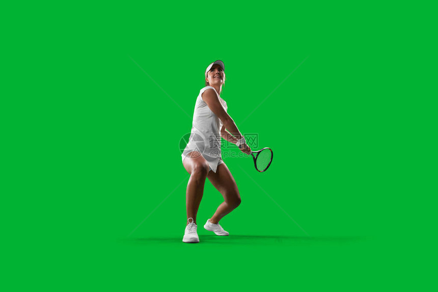 打网球的年轻女孩图片