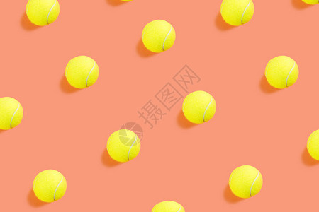 橙色珊瑚抽象背景的网球型网球模式游戏练习竞争概插画