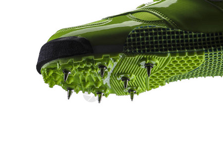 绿色光滑的球鞋碎片白色背景上有图片