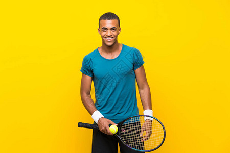 非洲黑人网球运动员男子超过孤立的图片