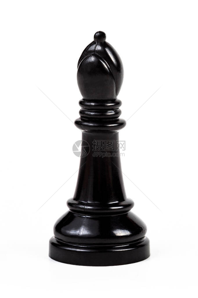 简单的个闪亮的黑色主教棋子图形符号图片