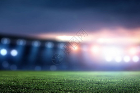 足球竞技场的灯光和闪光图片