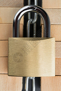 木制块链条和锁加密货币连锁图片