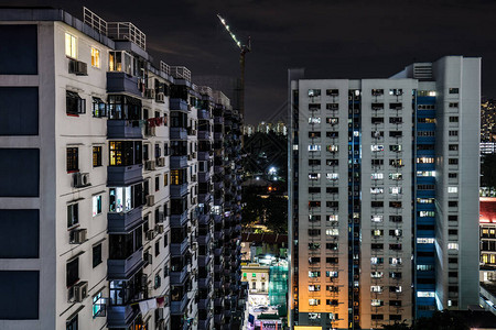 新加坡唐人街城市夜景背景图片