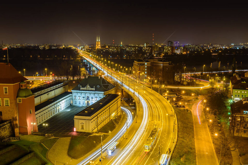 波兰华沙空中夜图片