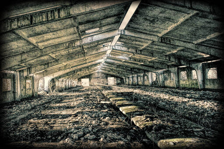 被毁的家禽场旧苏联集体农场遗址GrungeH图片