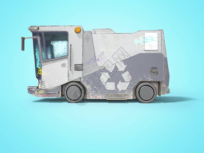 现代垃圾车概念为城市视角3d提供现代垃圾车图片