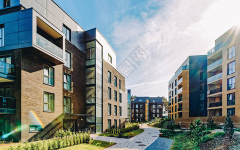 欧洲现代欧洲住宅公寓建筑群图片