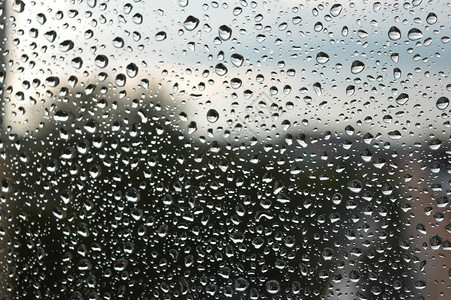 雨滴落在窗户上下雨天浅景深背景图片