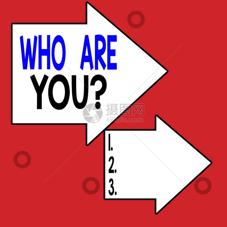 文字书写文本你是谁的问题展示询问某人身份或展示信息的商业照片方形矩纸页图片