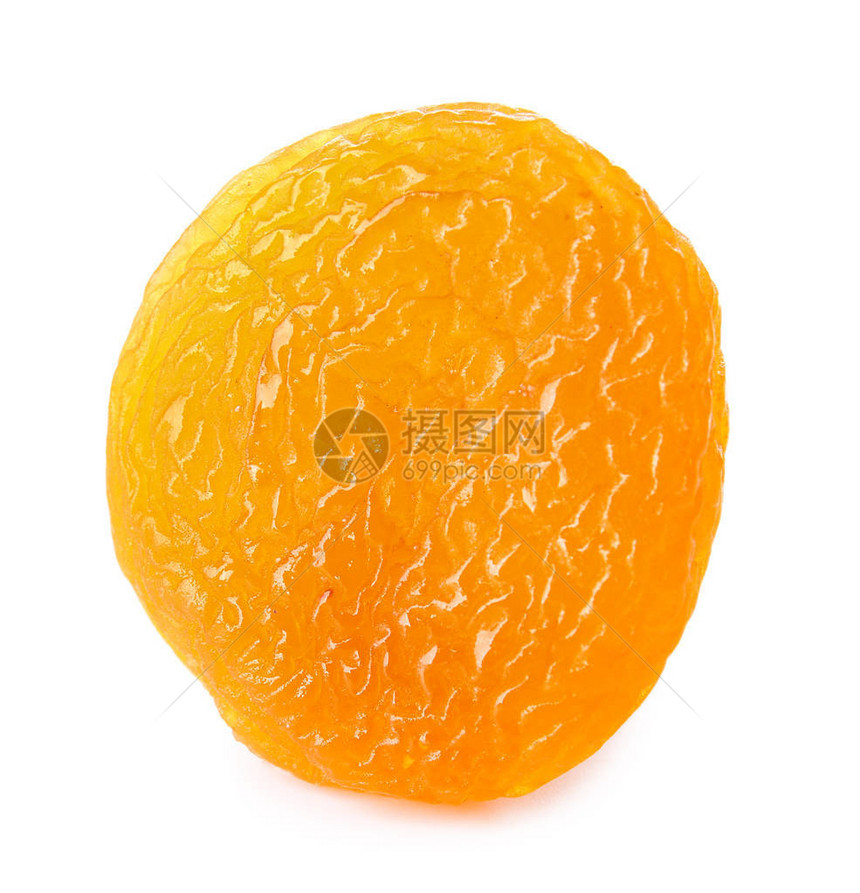 白色背景上的美味杏干图片