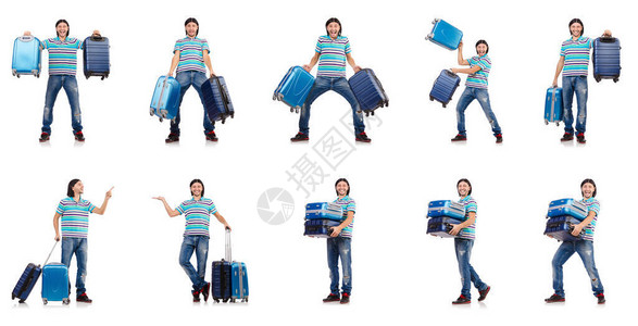 旅行假期概念行李白图片