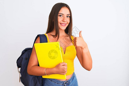 漂亮的女学生背着包图片